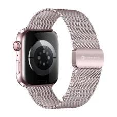 FORCELL F-DESIGN FA14 mágneses rozsdamentes acél szíj APPLE Watch 42 / 44 / 45 / 49 mm rózsaszín