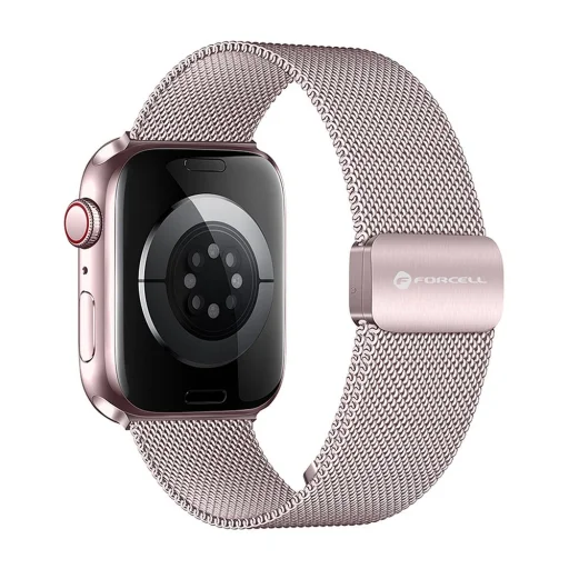 FORCELL F-DESIGN FA14 mágneses rozsdamentes acél szíj APPLE Watch 42 / 44 / 45 / 49 mm rózsaszín - 1