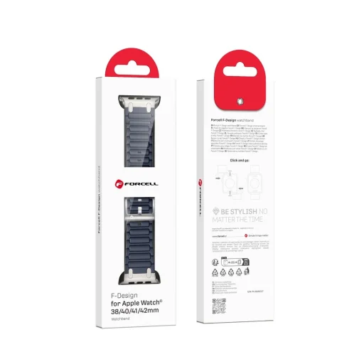 FORCELL F-DESIGN FA06 szilikon szíj Apple Watch 38 / 40 / 41 mm kék - 9