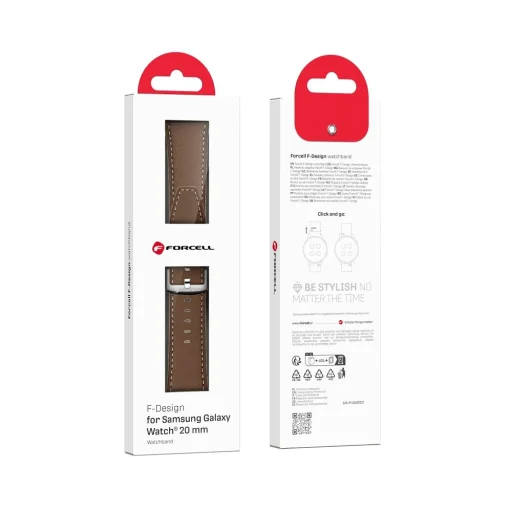 FORCELL F-DESIGN FS21 eco bőr óraszíj SAMSUNG Watch 20 mm barna - 11