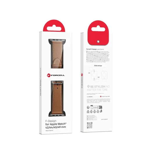 FORCELL F-DESIGN FA20 mágneses eco-bőr szíj APPLE Watch 42 / 44 / 45 / 49 mm barna - 12