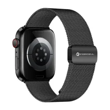 FORCELL F-DESIGN FA14 mágneses rozsdamentes acél szíj Apple Watch 38 / 40 / 41 mm fekete