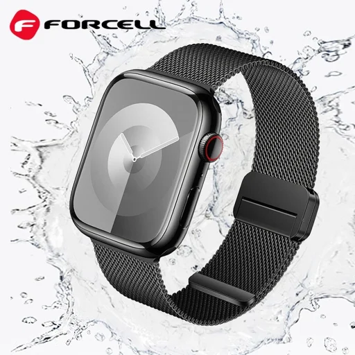 FORCELL F-DESIGN FA14 mágneses rozsdamentes acél szíj Apple Watch 38 / 40 / 41 mm fekete - 4