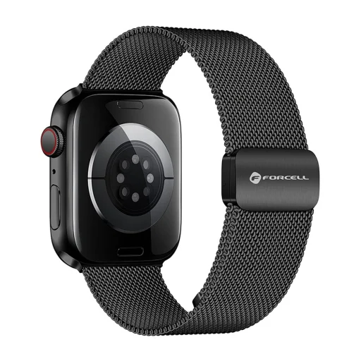 FORCELL F-DESIGN FA14 mágneses rozsdamentes acél szíj Apple Watch 38 / 40 / 41 mm fekete - 1