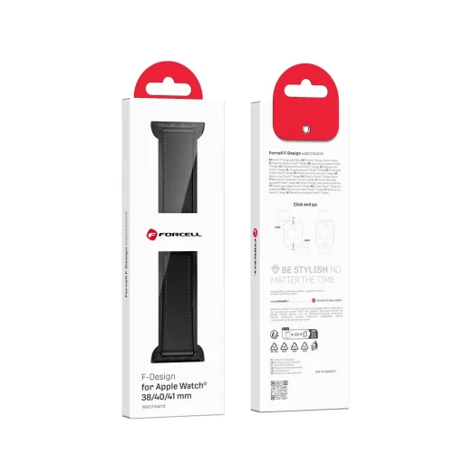 FORCELL F-DESIGN FA21 eco-bőr szíj APPLE Watch 38 / 40 / 41 mm fekete - 7