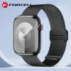 FORCELL F-DESIGN FA14 mágneses rozsdamentes acél szíj az APPLE Watch 42 / 44 / 45 / 49 mm-es modellekhez fekete - 3