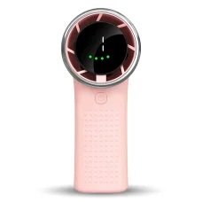  Techsuit - Prémium Mini Kézi Ventilátor (A8) - LED Digitális Kijelzővel, USB-C Tölthető, 5 Szélsebesség, 3600mAh - Rózsaszín