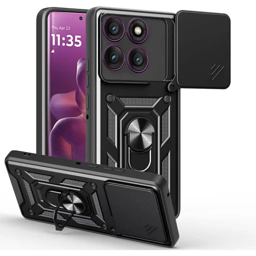  Techsuit - CamShield Sorozat - Motorola Edge 60 Pro - Fekete tok - 1