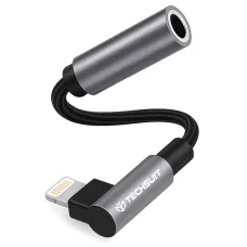 Techsuit - Prémium Kábel Adapter MusicDoX (AC6) - Lightning to 3.5mm Jack, Hi-Fi Hangzás, 3A, ABS, 0.1m - Szürke