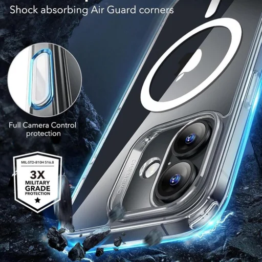  iPhone 16 Plus Átlátszó ESR Klasszikus Hibrid HaloLock tok - 4