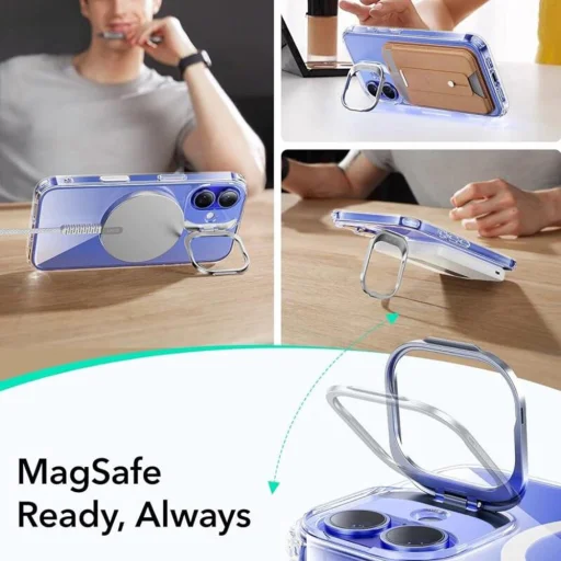  iPhone 16 Plus Átlátszó ESR Classic Hybrid HaloLock Kickstand tok - 2