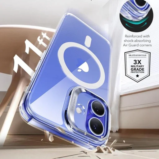  iPhone 16 Plus Átlátszó ESR Classic Hybrid HaloLock Kickstand tok - 5