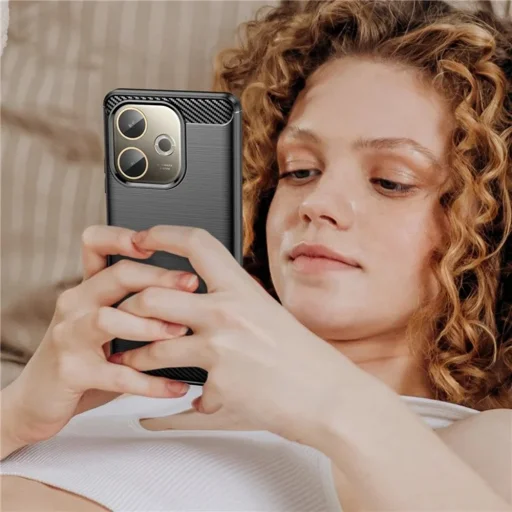  Techsuit - Karbonszilikon - Oppo A5 Pro 4G / A5 Pro 5G - Fekete tok - 6