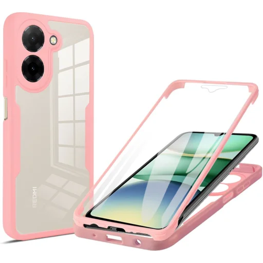  Techsuit - ColorVerse 360 sorozat + Képernyővédő - Xiaomi Redmi A5 4G - Rózsaszín tok - 1