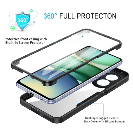  Techsuit - ColorVerse 360 sorozat + Képernyővédő - Xiaomi Redmi A5 4G - Lila tok - 4