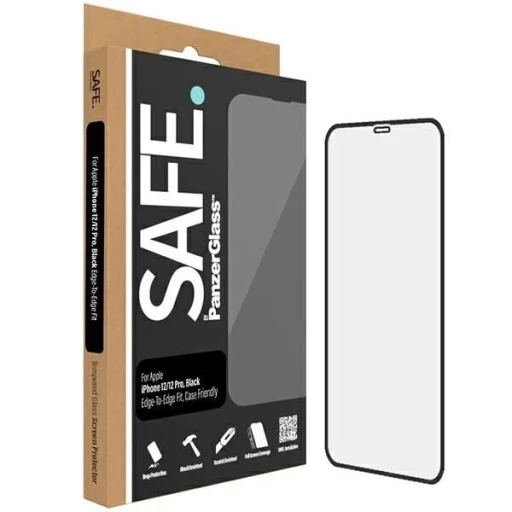 SAFE by PanzerGlass Edge-to-Edge edzett üveg iPhone 12 / 12 Pro - fekete kerettel üvegfólia - 1