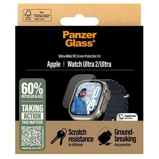 PanzerGlass Ultra-Wide Fit Ultra képernyővédő edzett üveg Apple Watch Ultra 2 - Átlátszó üvegfólia - 4