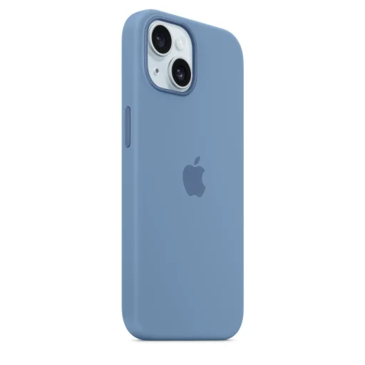 MT0Y3ZM/A Apple Silicone Magsafe Cover for iPhone 15 Winter Blue - 2