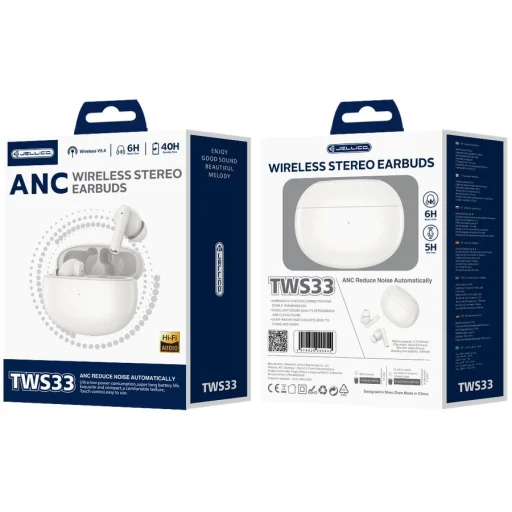 JELLICO vezeték nélküli fülhallgató (ANC) TWS33 Fehér - 2