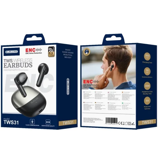 JELLICO vezeték nélküli fülhallgató (ENC) TWS31 Fekete - 1