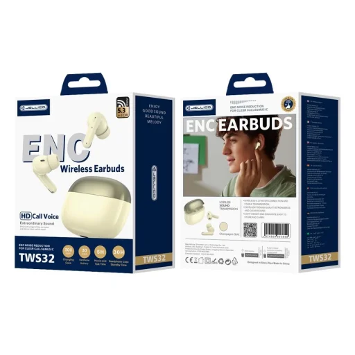 JELLICO vezeték nélküli fülhallgató (ENC) TWS32 Sárga - 1