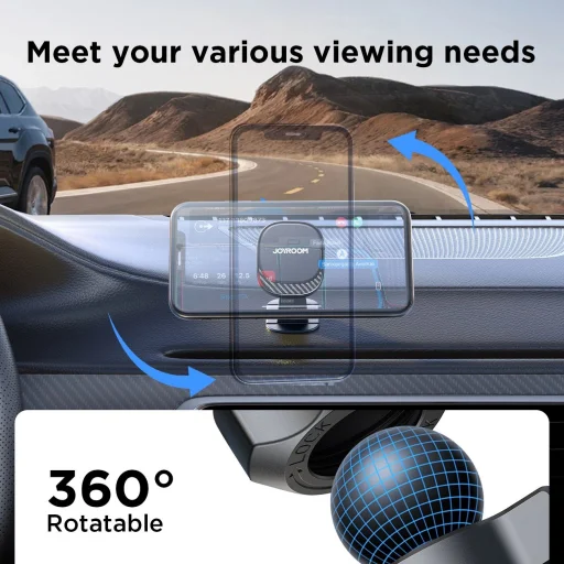 Joyroom JR-ZS400 mágneses autós telefontartó a műszerfalra - fekete - 12