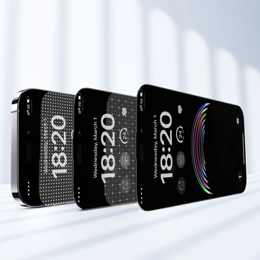 Benks edzett üveg JoyView tükröződésmentes üveg iPhone 15 Pro fekete üvegfólia - 2