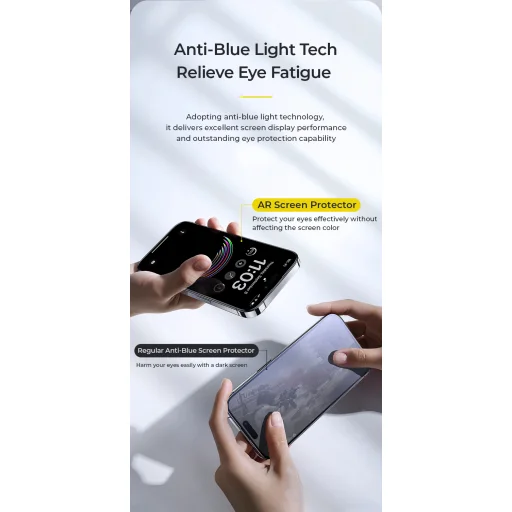 Benks edzett üveg JoyView tükröződésmentes üveg iPhone 15 Pro fekete üvegfólia - 11