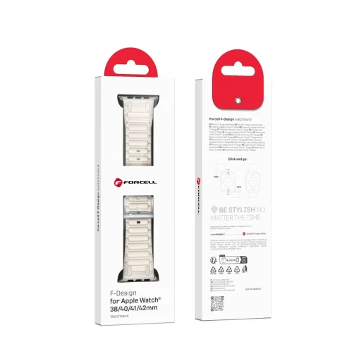 FORCELL F-DESIGN FA06 szilikon szíj Apple Watch 38 / 40 / 41 mm fehér - 16