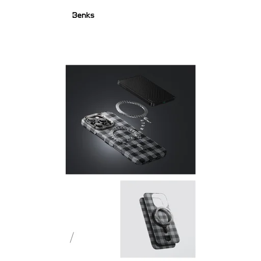  iPhone 15 Pro Max fekete Benks Magnetic Armor Vichy Kevlar tok (BF62) - 12