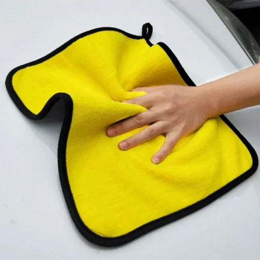 Mikroszálas autós törölköző szuper nedvszívó 30 x 30 cm sárga szürke - 3