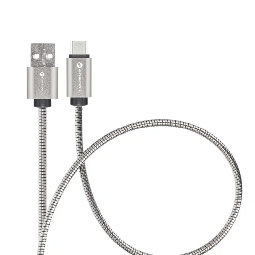 FORCELL F-ENERGY Metal C234 USB A - Type C QC4.0A 3A 66W 2 m ezüst kábel - 2