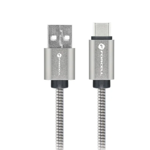 FORCELL F-ENERGY Metal C234 USB A - Type C QC4.0A 3A 66W 2 m ezüst kábel - 3