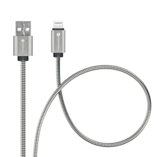 FORCELL F-ENERGY Metal C236 kábel USB A - Lightning 2,4A 12W 2 m ezüst - 2