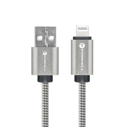 FORCELL F-ENERGY Metal C236 kábel USB A - Lightning 2,4A 12W 2 m ezüst - 3