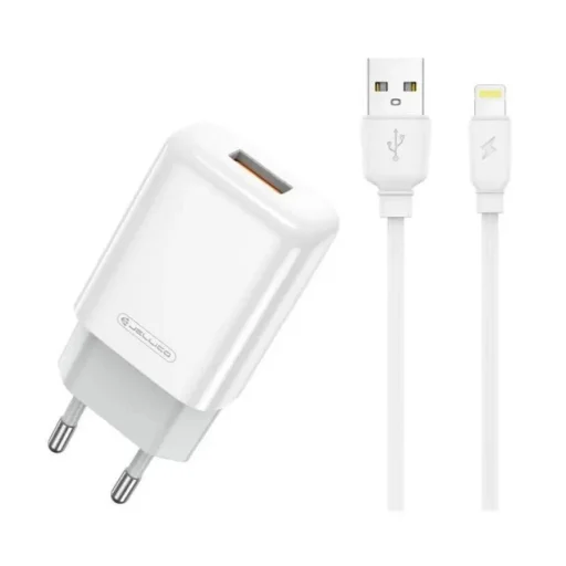 JELLICO fali töltő EU01 2.4A 12W 1xUSB + kábel Lightning Fehér - 1