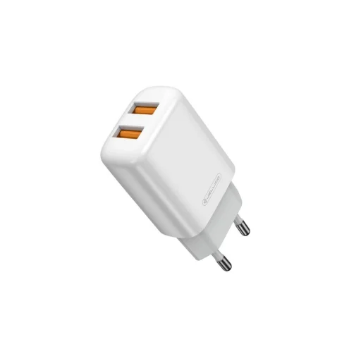 JELLICO hálózati USB töltő adapter EU02 2.4A 12W 2xUSB + kábel Micro Fehér - 3