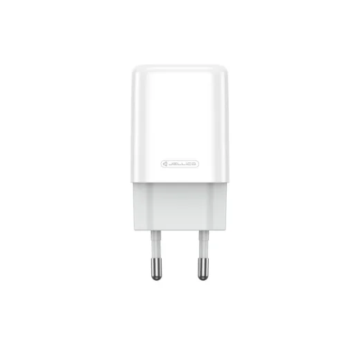 JELLICO hálózati USB töltő adapter EU02 2.4A 12W 2xUSB + kábel Micro Fehér - 4