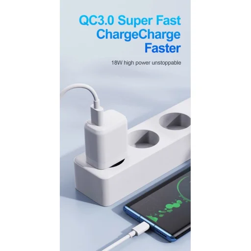 JELLICO fali töltő A77 22,5W 1xUSB QC3.0 + kábel Lightning Fehér - 4