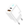 JELLICO fali töltő EU11 PD 20W 1xUSB-C + 1xUSB QC3.0 + kábel USB-C - Lightning fehér thumbnail