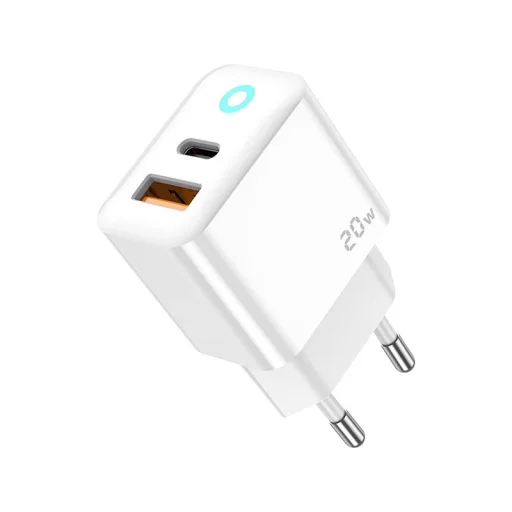 JELLICO fali töltő EU11 PD 20W 1xUSB-C + 1xUSB QC3.0 + kábel USB-C - Lightning fehér - 4