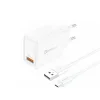 FONENG hálózati töltő EU54 18W 1xUSB QC3.0 + kábel Micro USB Fehér thumbnail