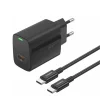FONENG fali töltő EU65 PD 20W 1xUSB-C + kábel USB-C - USB-C Fekete thumbnail