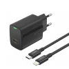 FONENG fali töltő EU65 PD 20W 1xUSB-C + kábel USB-C - Lightning fekete thumbnail