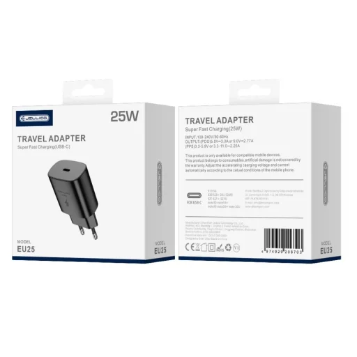 JELLICO hálózati töltő EU25 PD 25W 1xUSB-C Fekete - 2