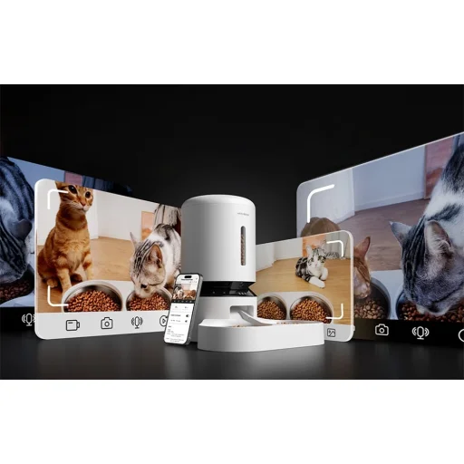 Petlibro Granary Kamera Etető Dupla Tálcával, 5L (fehér) kisállatoknak wifi - 7