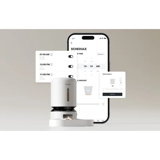 Petlibro Granary Kamera Etető Dupla Tálcával, 5L (fehér) kisállatoknak wifi - 8