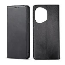  Honor 400 Pro Alphajack mágneses PU bőr fliptok kártyatartóval pánt nélküli fekete