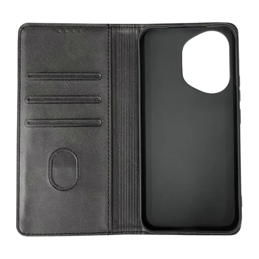  Honor 400 Pro Alphajack mágneses PU bőr fliptok kártyatartóval pánt nélküli fekete - 2