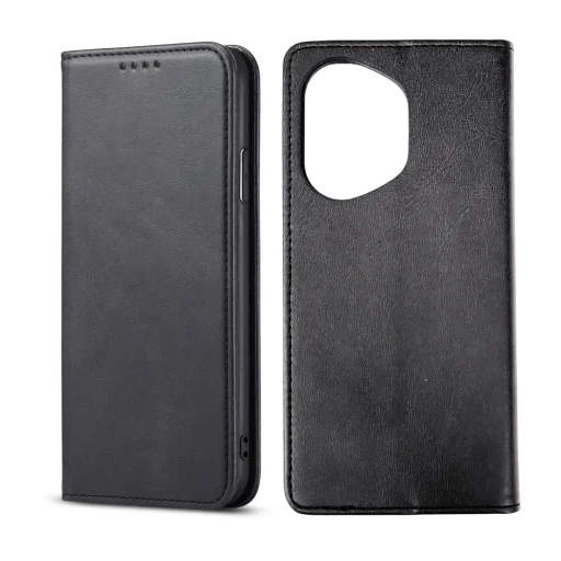  Honor 400 Pro Alphajack mágneses PU bőr fliptok kártyatartóval pánt nélküli fekete - 1